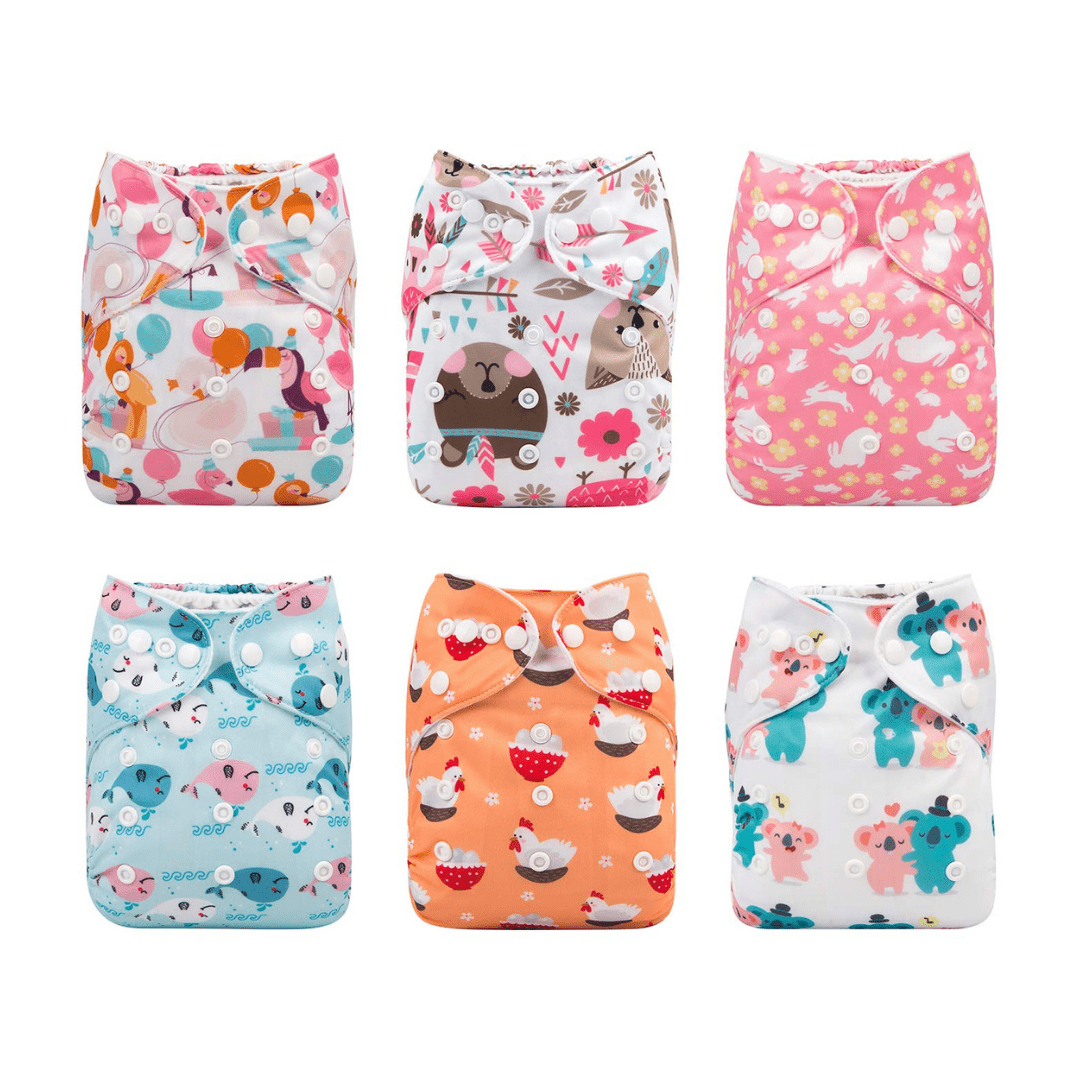 Pañales Ecológicos de Niña (6 unidades + 6 insertos) GRATIS 4 insertos bambú - Imagen 2