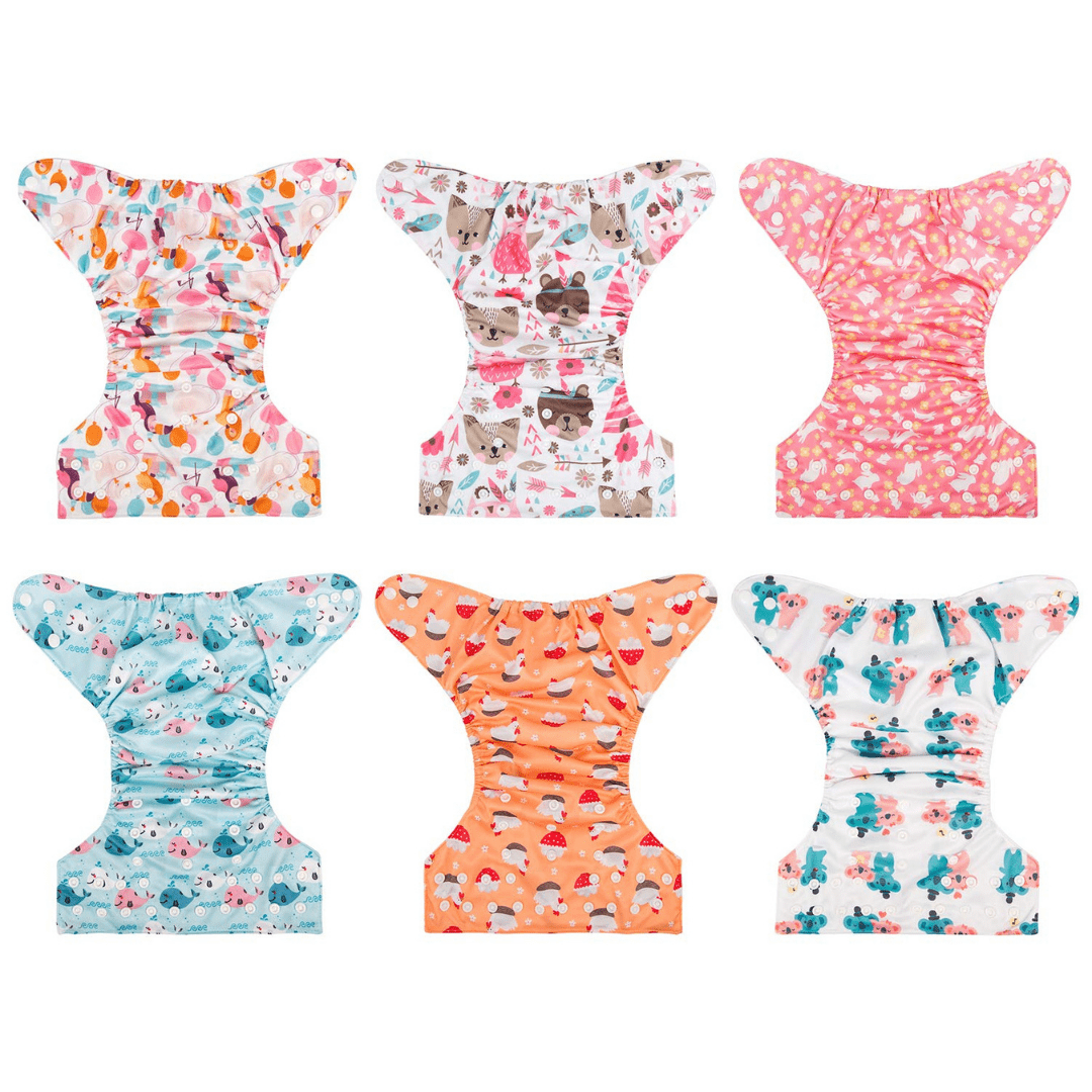 Pañales Ecológicos de Niña (6 unidades + 6 insertos) GRATIS 4 insertos bambú - Imagen 4