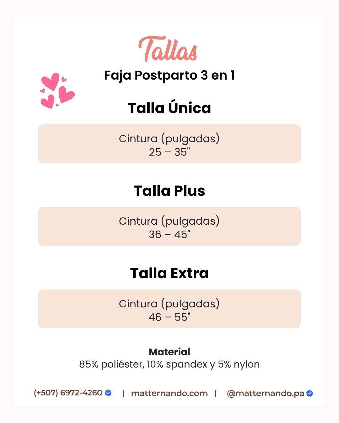 Tabla de tallas