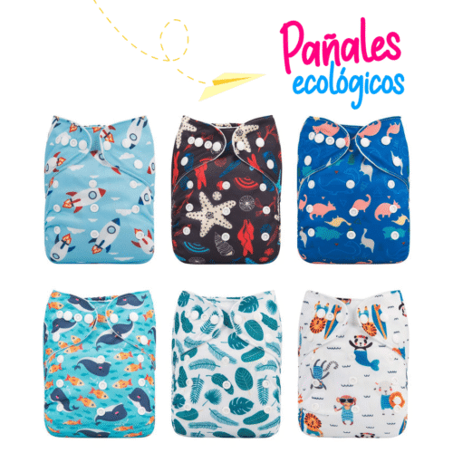 Pañales Ecológicos de Niño (6 unidades + 6 insertos) GRATIS 4 insertos bambú