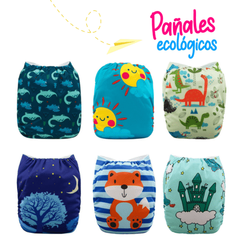 Pañales Ecológicos de Niño (6 unidades + 6 insertos) GRATIS 4 insertos bambú
