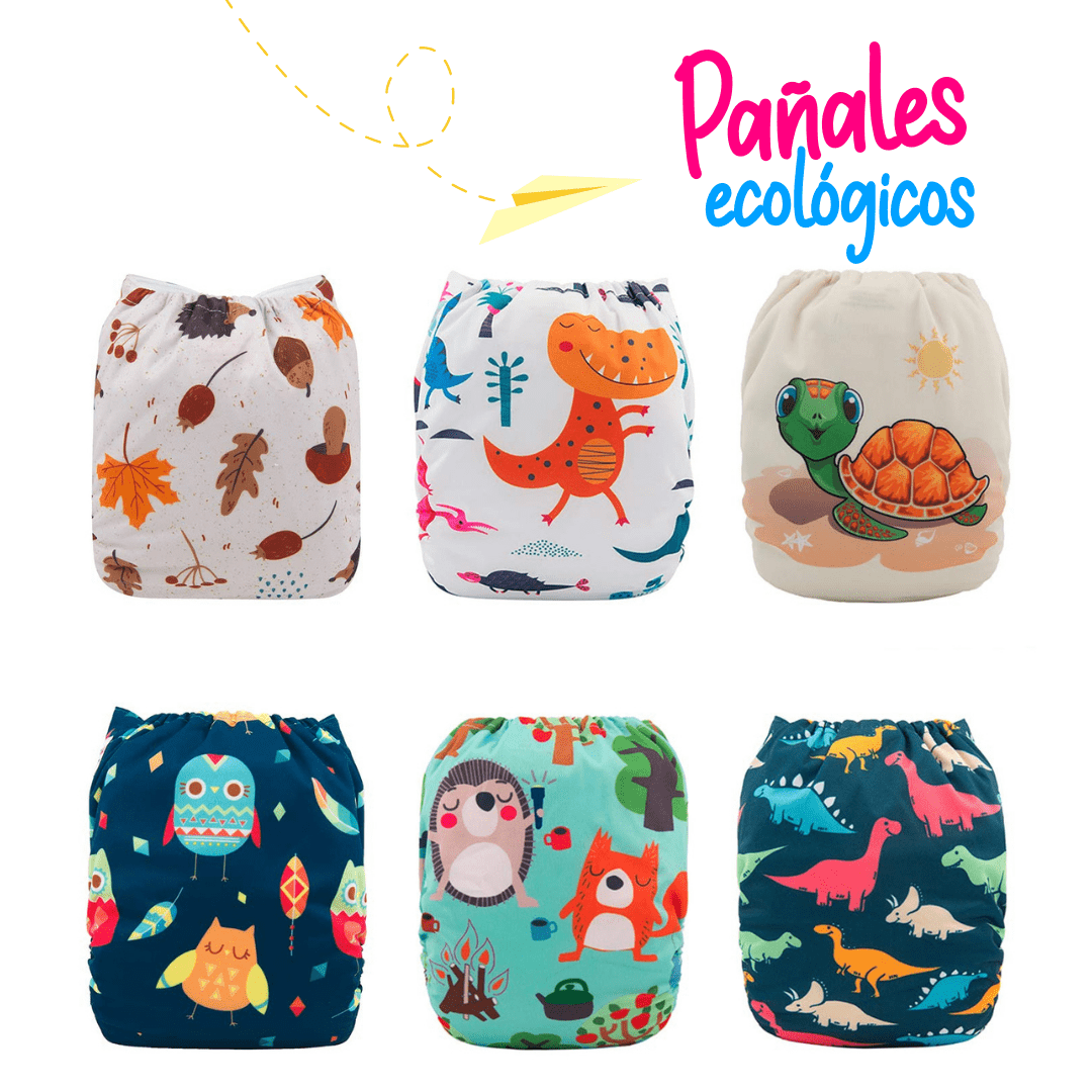 Pañales Ecológicos de Niño (6 unidades + 6 insertos) GRATIS 4 insertos bambú