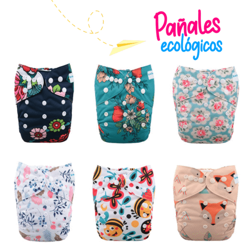 Pañales Ecológicos de Niña (6 unidades + 6 insertos) GRATIS bolsa impermeable
