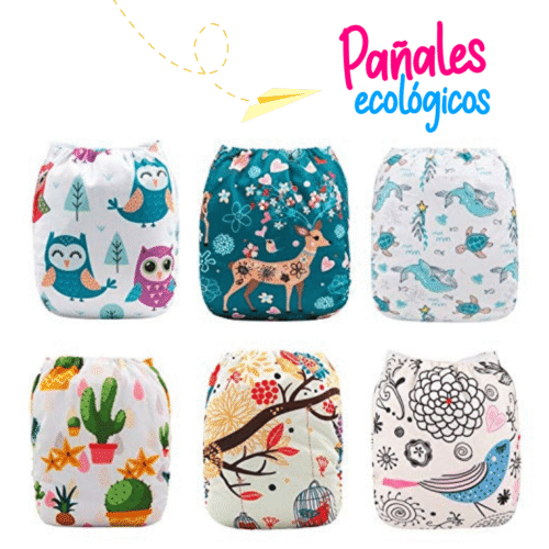 Pañales Ecológicos de Niña (6 unidades + 6 insertos) GRATIS 4 insertos bambú